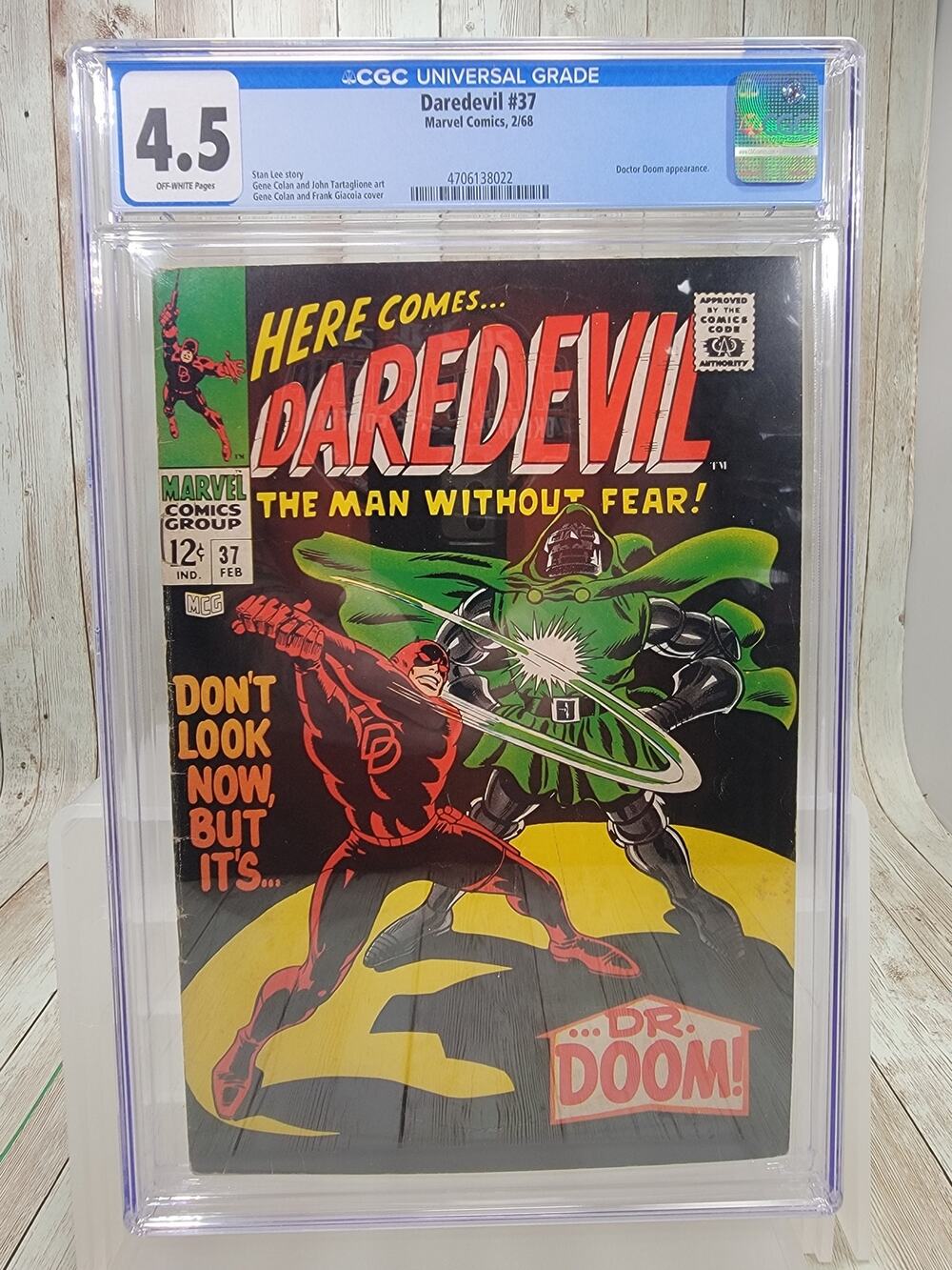 Daredevil #37 CGC 4.5 from Feb 1968. Daredevil vs Doctor Doom!